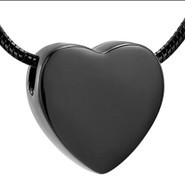 Black Heart Shaped Urn for Ashes