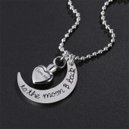 I love you to the moon and back urn memorial necklace