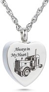 Trucker Always In My Heart Cremation Jewelry