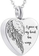a Piece Of My Heart Has Wings Urn Necklace