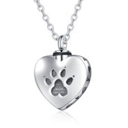 Sterling Silver Pet Paw Cremation Urn Jewelry