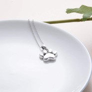 Sterling Silver Paw Print Cremation Urn Necklace