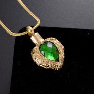 Dark Green Jewel Memorial Urn Necklace