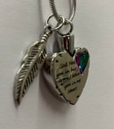 God Has You Heart With Mardi Gras Stone Cremation Urn Necklace