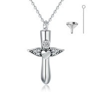 Sterling Silver Angel Heart Urn Necklace
