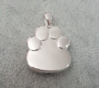 Sterling Silver Paw Print Urn Necklace